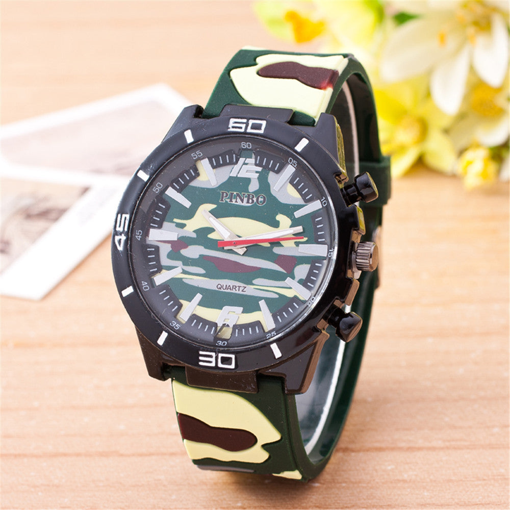 Fashion Silicone Watch Camouflage Quartz Watch