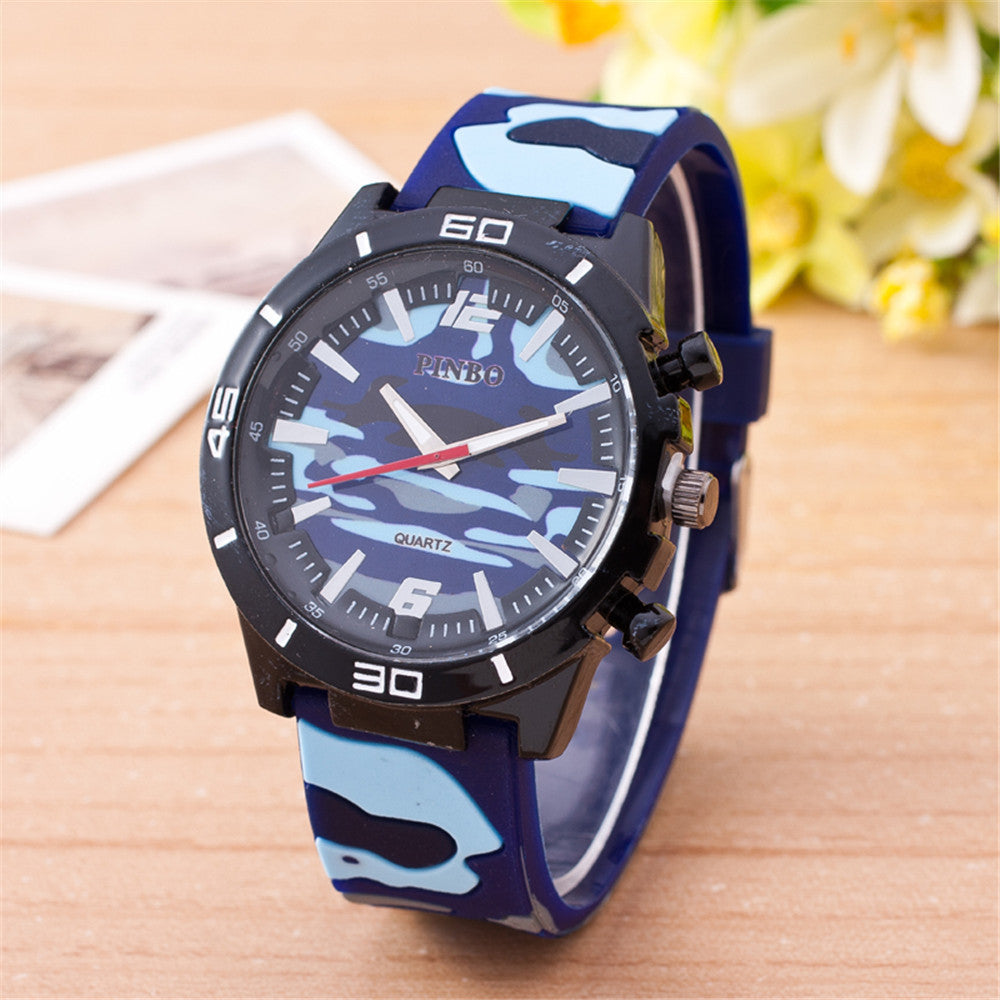 Fashion Silicone Watch Camouflage Quartz Watch