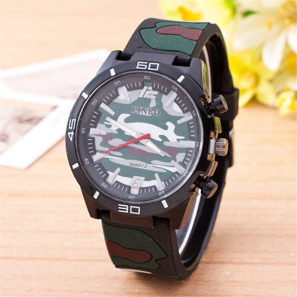 Fashion Silicone Watch Camouflage Quartz Watch