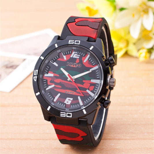 Fashion Silicone Watch Camouflage Quartz Watch